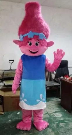 Cosplay&ware Trolls Mascot Costume -trolls-complete Adult Outfit – Parade Clowns Birthdays Troll