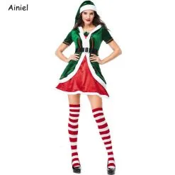 Ainiel Merry Christmas Dress Santa Claus Deluxe Velvet Cosplay Costumes Red Green Jacket Hat Belt Women Men -Cosplayware Store New Year Merry Christmas Clothes Dress Santa Claus Deluxe Velvet Cosplay Costumes Red Green Jacket Hat 2.jpg 640x640q80 2.jpg 2