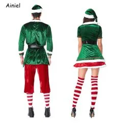 Ainiel Merry Christmas Dress Santa Claus Deluxe Velvet Cosplay Costumes Red Green Jacket Hat Belt Women Men -Cosplayware Store New Year Merry Christmas Clothes Dress Santa Claus Deluxe Velvet Cosplay Costumes Red Green Jacket Hat 4.jpg 640x640q80 4.jpg 4