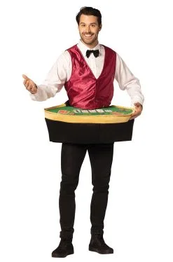 Poker Dealer With Table Adult Costume