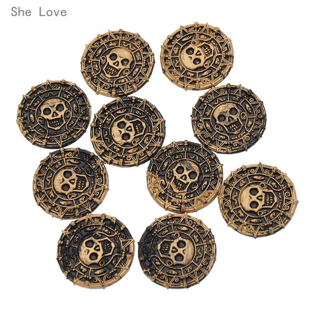 She Love 10pcs Plastic Pirate Treasure Coins Party Christmas Children’s Toys Game Currency Halloween 8 She Love 10pcs Plastic Pirate Treasure Coins Party Christmas Children’s Toys Game Currency Halloween - Image 6