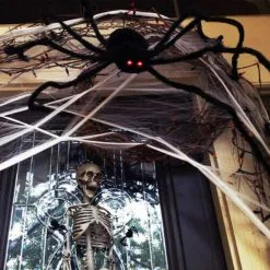 Faroot Spider Halloween Spiders Haunted Indoor Outdoor Giant Prop Web White Stretchable Cobweb -Cosplayware Store Spider Halloween Spiders Decor Haunted House Props Indoor Outdoor Giant Spider House Prop Spider Web White 3.jpg 640x640q80 3.jpg 3