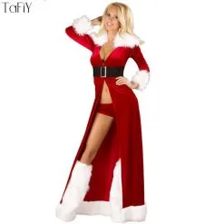 Cosplay&ware Tafiy Women Christmas Halloween Costume Long Cloak Girl Elf Fancy Dress Cosplay Party Adult