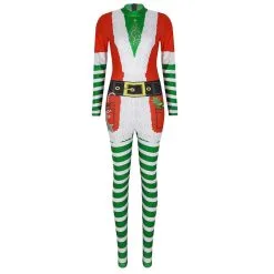 Cosplayware Store 8 Cosplayware Store -Cosplayware Store TiaoBug Women Long Sleeve Print Design Christmas Elf Costume Bodysuit Jumpsuit Female Xmas Fancy Cosplay Party 5.jpg 640x640q80 5.jpg 5