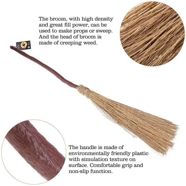 BESTOYARD Unomor Witch Broom Straw Costume Cosplay Wizard Halloween Party Magic Children Kids 4 BESTOYARD Unomor Witch Broom Straw Costume Cosplay Wizard Halloween Party Magic Children Kids - Image 2