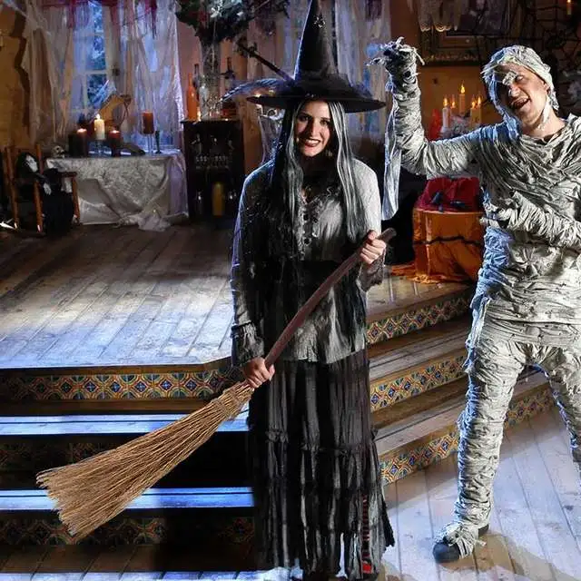 BESTOYARD Unomor Witch Broom Straw Costume Cosplay Wizard Halloween Party Magic Children Kids 6 BESTOYARD Unomor Witch Broom Straw Costume Cosplay Wizard Halloween Party Magic Children Kids - Image 4