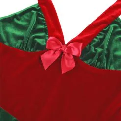 Freebily Women Adult Christmas Costume Soft Velvet Neck Haltered Dress With Arm Cuffs Xmas Elf Cosplay Party Up -Cosplayware Store Women Adult Christmas Costume Soft Velvet Neck Haltered Christmas Dress with Arm Cuffs Xmas Elf Costume 3.jpg 640x640q80 3.jpg 3