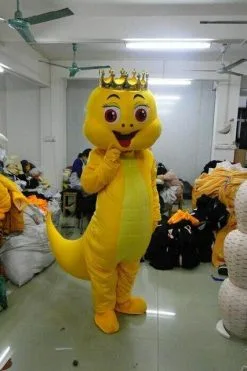 Cosplay&ware Yellow Tail Dinosaur Cartoon Mascot Costume Cosplay Party Game Apparel Character Xmas Fursuit