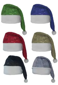 The Dragons Den Sequin Santa Hats Father Christmas Festive Novelty Party Hats Fancy Dress