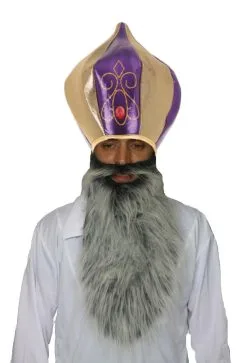 The Dragons Den Sultan Jafar Indian Gold & Purple Turban & Beard Aladdin Fancy Dress Set -Cosplayware Store apicz7zd1 71118.1647945634