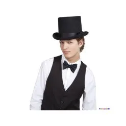 The Dragons Den Deluxe Gentlemans Satin Cylinder Top Hat Fancy Dress Accessory