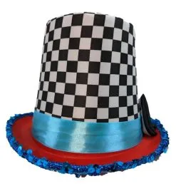 The Dragons Den Adults Mad Hatter Checkered Top Hat & Cravat Wonderland Fancy Dress Costume Accessory [One Size] -Cosplayware Store bdd5dd9b 01cd 40dd 9d31 44445982e012 87951.1680173634